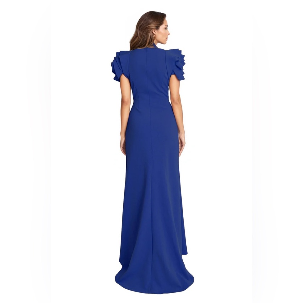 Rene Ruiz Collection 3D FLORAL SLEEVE FIT AND FLARE SCUBA GOWN size 6 - Picture 2 of 7